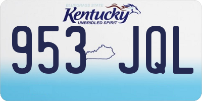 KY license plate 953JQL