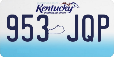 KY license plate 953JQP