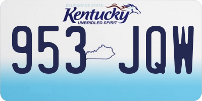 KY license plate 953JQW