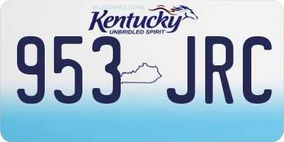 KY license plate 953JRC