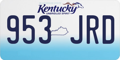 KY license plate 953JRD