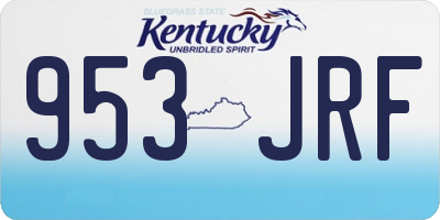 KY license plate 953JRF