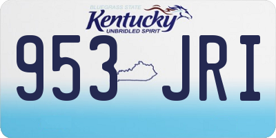 KY license plate 953JRI