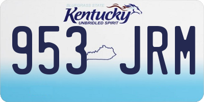 KY license plate 953JRM