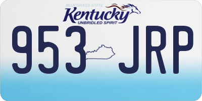 KY license plate 953JRP