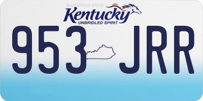 KY license plate 953JRR