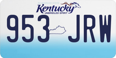 KY license plate 953JRW