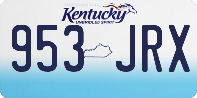 KY license plate 953JRX