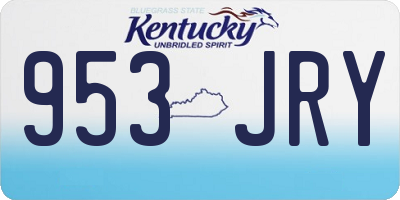 KY license plate 953JRY