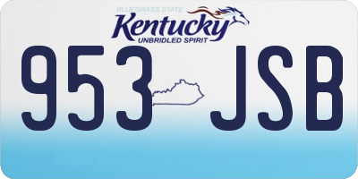 KY license plate 953JSB