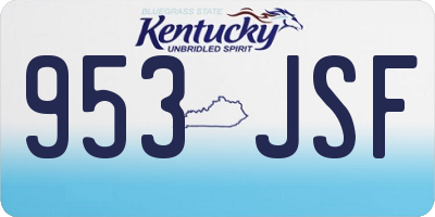 KY license plate 953JSF