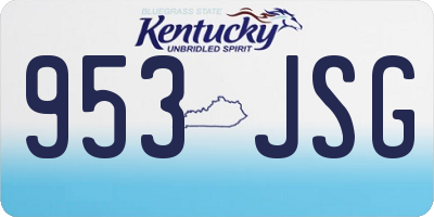 KY license plate 953JSG