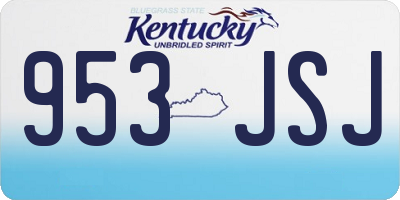 KY license plate 953JSJ