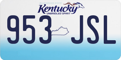 KY license plate 953JSL