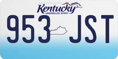 KY license plate 953JST