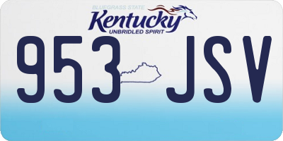 KY license plate 953JSV