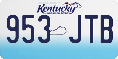 KY license plate 953JTB
