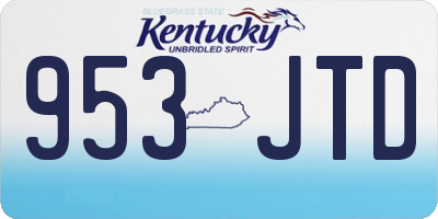 KY license plate 953JTD
