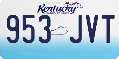 KY license plate 953JVT