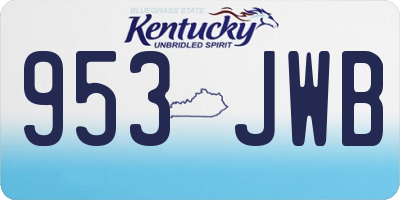 KY license plate 953JWB