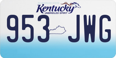 KY license plate 953JWG