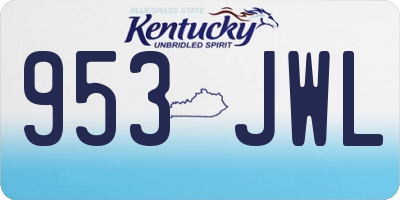 KY license plate 953JWL