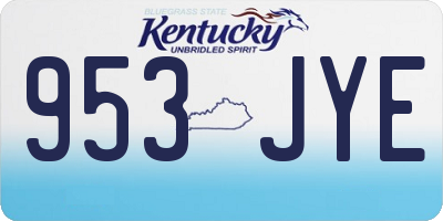 KY license plate 953JYE