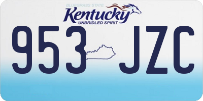 KY license plate 953JZC