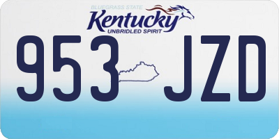 KY license plate 953JZD