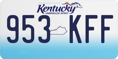 KY license plate 953KFF