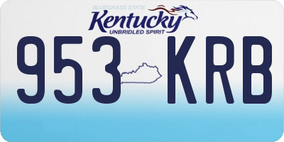 KY license plate 953KRB