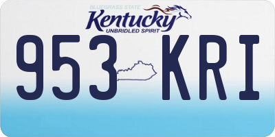 KY license plate 953KRI