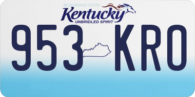KY license plate 953KRO