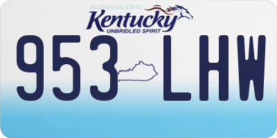 KY license plate 953LHW
