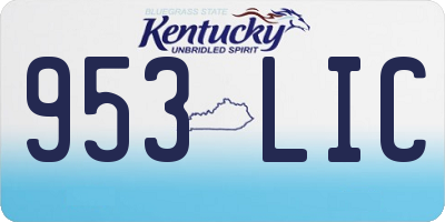 KY license plate 953LIC