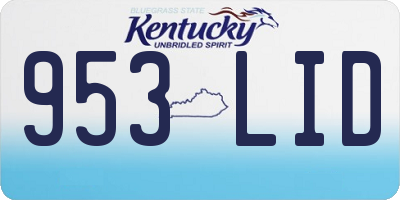 KY license plate 953LID