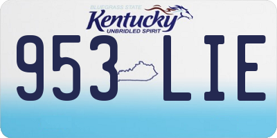 KY license plate 953LIE