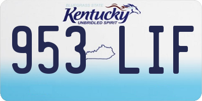 KY license plate 953LIF