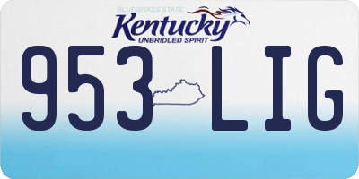 KY license plate 953LIG
