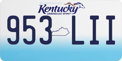 KY license plate 953LII