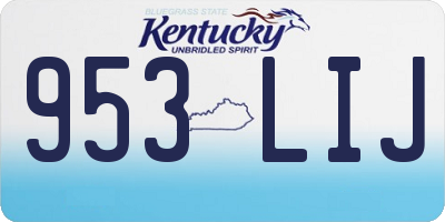 KY license plate 953LIJ