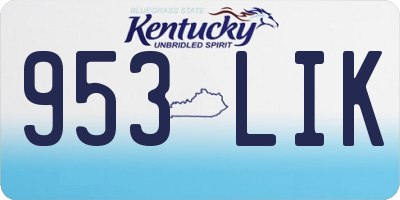 KY license plate 953LIK