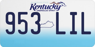 KY license plate 953LIL