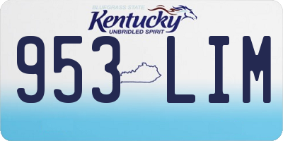KY license plate 953LIM