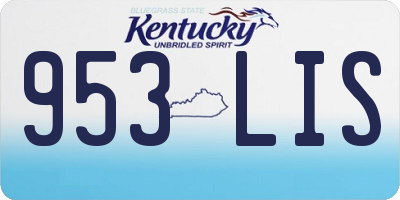 KY license plate 953LIS