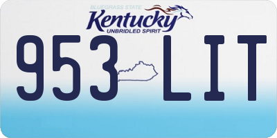 KY license plate 953LIT