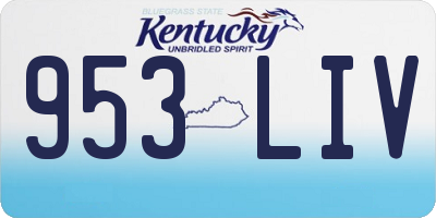 KY license plate 953LIV