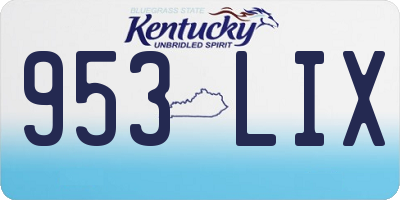 KY license plate 953LIX