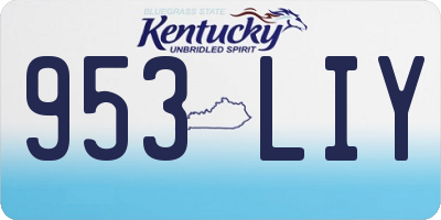 KY license plate 953LIY