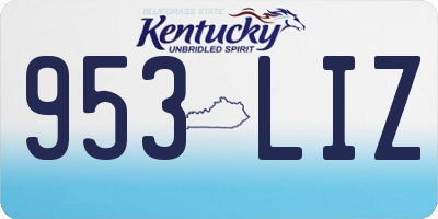 KY license plate 953LIZ